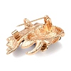 Golden Alloy Rhinestone Lapel Pin Brooches JEWB-K041-04KCG-02-2
