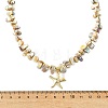 Summer Beach Starfish 304 Stainless Steel Pendant AB Color Natural Freshwater Shell Nuggets Beaded Necklaces for Women NJEW-JN06056-4