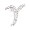 Brass Micro Pave Clear Cubic Zirconia Pendants CU-CBA8481-01P-Y-1
