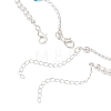Round Shell Pearl and Starfish Dyed Synthetic Turquoise and Brass Curved Tube Beaded Double Layer Necklaces NJEW-TA00220-5
