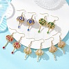 Transparent Electroplate Glass & Seed Glass Beads Dangle Earrings EJEW-MZ00714-1