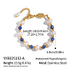 Natural Lapis Lazuli & Freshwater Pearl Beaded Bracelets XA1464-1-1