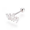 Anti-Tarnish Rhodium Plated 925 Sterling Silver Barbell Cartilage Earrings STER-I018-01P-1