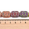 Painted Glass Beads Strands GLAA-F133-07F-4