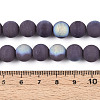Frosted Opaque Glass Beads Strands GLAA-T032-P10mm-MBB15-4