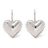 Textured Heart Brass Dangle Earrings EJEW-B132-04P-4