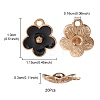 Light Gold Plated Alloy Enamel Pendants ENAM-YW0002-20E-5