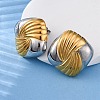 304 Stainless Steel Two Tone Stud Earrings EJEW-Z109-05GP-02-3