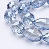 Electroplate Glass Beads Strands EGLA-E049-PL02-1