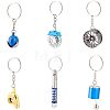 Olycraft 6Pcs 6 Style Alloy Keychains KEYC-OC0001-25-1