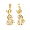 Brass Micro Pave Clear Cubic Zirconia Pendants CU-CBABDE1-16G-1