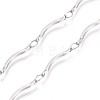 Handmade 304 Stainless Steel Scalloped Bar Link Chains CHS-L024-006P-3