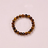 Adjustable Natural Tiger Eye Bead Finger Rings FS-WGFFDB9-07-1