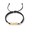 Clear Cubic Zirconia Word Love Link Bracelet for Valentine's Day BJEW-TA00193-1