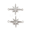 Brass Micro Pave Clear Cubic Zirconia Connector Charms KK-E068-VB379-1