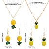 2 Sets 2 Style Alloy Pineapple Pendant Necklace & Dangle Earrings SJEW-FI0001-01-2
