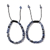 6mm Round Natural Sodalite Braided Bead Bracelets LS-BJEW-C067-01A-03-1