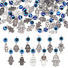 6 Sets 11 Styles Blue Evil Eye Resin Alloy Pendants PALLOY-NB0003-83-1
