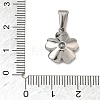 304 Stainless Steel Rhinestone Pendants STAS-A140-05D-P-3