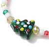 Round & Christmas Tree Glass Beaded Stretch Bracelets for Women BJEW-TA00503-3