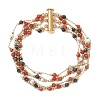 304 Stainless Steel with Gemstone Multi-strand Link Chain Bracelets for Women BJEW-JB12985-2