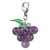 4Pcs 4 Styles Grape Natural Green Aventurine & Hemimorphite & Rose Quartz & Carnelian & Amethyst Pendant Decoration HJEW-TA00293-3
