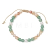 Natural Green Aventurine & Natural Citrine & Shell Pearl Round Beaded Braided Bead Bracelets BJEW-JB13392-01-2