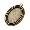 Tibetan Style Zinc Alloy Pendant Cabochon Settings TIBEP-M004-01AB-NR-2