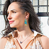 2 Pairs 2 style Teardrop & Rectangle Lampwork Dangle Earrings EJEW-FI0001-17-5