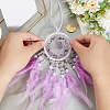 1Pc Natural Gemstone Chips Woven Net/Web with Feather Hanging Ornaments AJEW-CN0005-48B-3