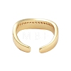 Rack Plating Brass Micro Pave Cubic Zirconia Open Cuff Rings for Women RJEW-B064-11G-3