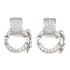 Brass Micro Pave Clear Cubic Zirconia Twister Clasp CU-CBA7BFE-04P-1
