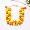 Adjuatble Plastic Lemon Braided Bead Bracelets for Women WG2B9FF-01-3