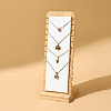 12-Slot Bamboo L-Shaped Necklace Organizer Display Stands with Imitation Leather Mat NDIS-F005-01A-1