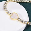 Brass Micro Pave Cubic Zirconia Link Chain Bracelets for Women BJEW-K273-01G-06-3