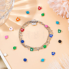 50Pcs 5 Colors Evil Eye 304 Stainless Steel Enamel Connector Charms STAS-DC0013-22-5