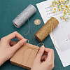 2 Rolls 2 Colors Polyester Braided Metallic Cord OCOR-PH0002-82-3