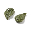 Synthetic Coral Dyed Leaf Charms CORA-Q034-03-2