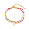 304 Stainless Steel Letter Charm Double-layered Bracelets VG5038-23-1