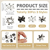 30Pcs 3 Styles Flower Tibetan Style Alloy European Beads FIND-TA0010-83-4