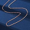 Brass Oval Link Chain Necklaces for Women NJEW-D302-10RG-4