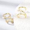 Brass ABS Plastic Pearl Cuff Earrings for Women PL-CBA43D6-02G-3