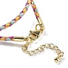 Polyester Cord Braided Necklace Makings MAK-L043-03G-20-3