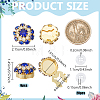 6Pcs Alloy Rhinestone Cufflinks FIND-NB0007-41C-2