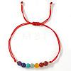 7 Chakra Round Gemstone Braided Bead Adjustable Nylon Cord Bracelets for Daily Wear QK8990-5