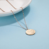 Flat Round LOVE Pendant Necklaces YW5287-3-2