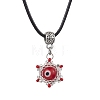 Evil Eye Handmade Lampwork & Glass Sead Beaded Pendant Necklaces NJEW-MZ00092-02-2