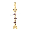 Brass Pave Cubic Zirconia Clear Cubic Zirconia & Natural Amethyst & Enamel European Dangle Charms GG-CBA3401-01G-B04-1