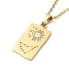 Rectangle with Twelve Constellations Pendant Necklaces NJEW-D069-01G-10-3