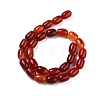 Barrel Shaped Gemstone Dyed Natural Red Agate Stone Beads Strands G-S114-05-5